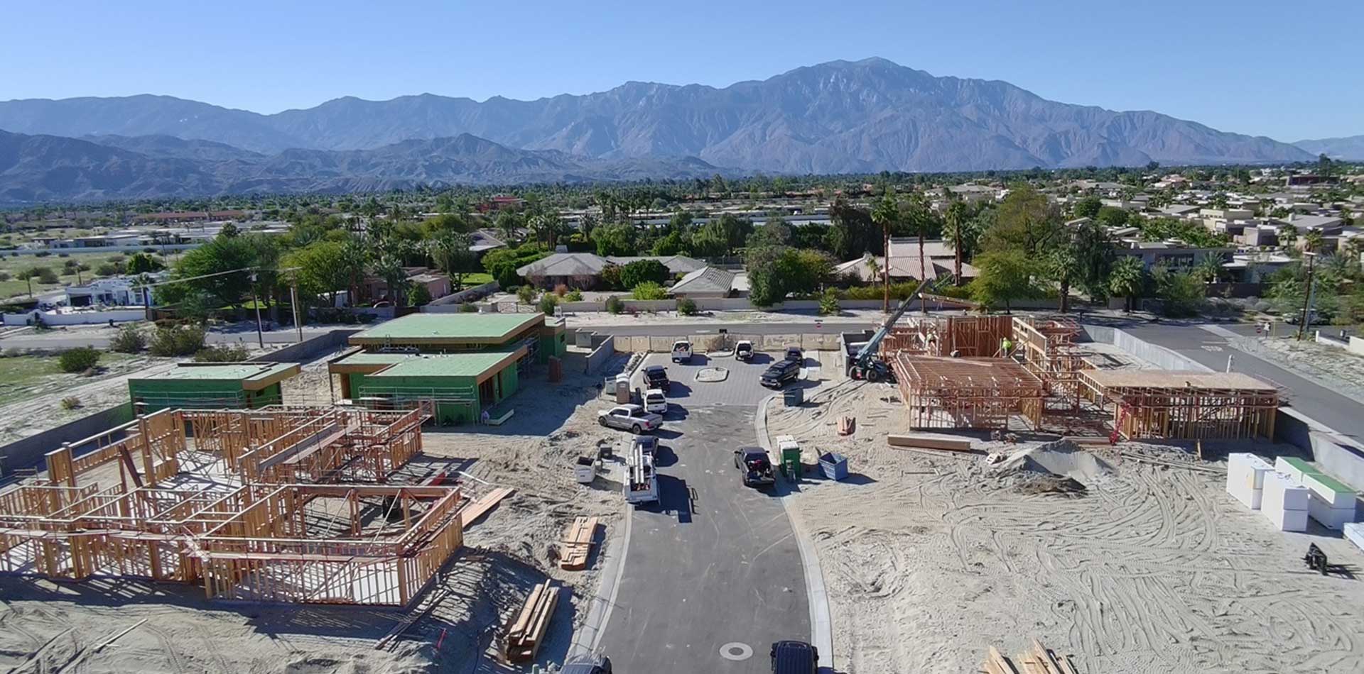 New framing at Nova home community in La Quinta.