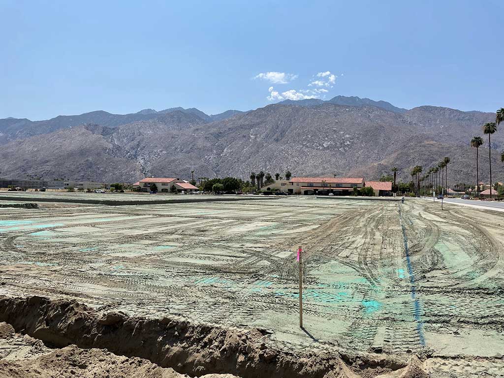lots leveled out for the Vue community in Palm Springs