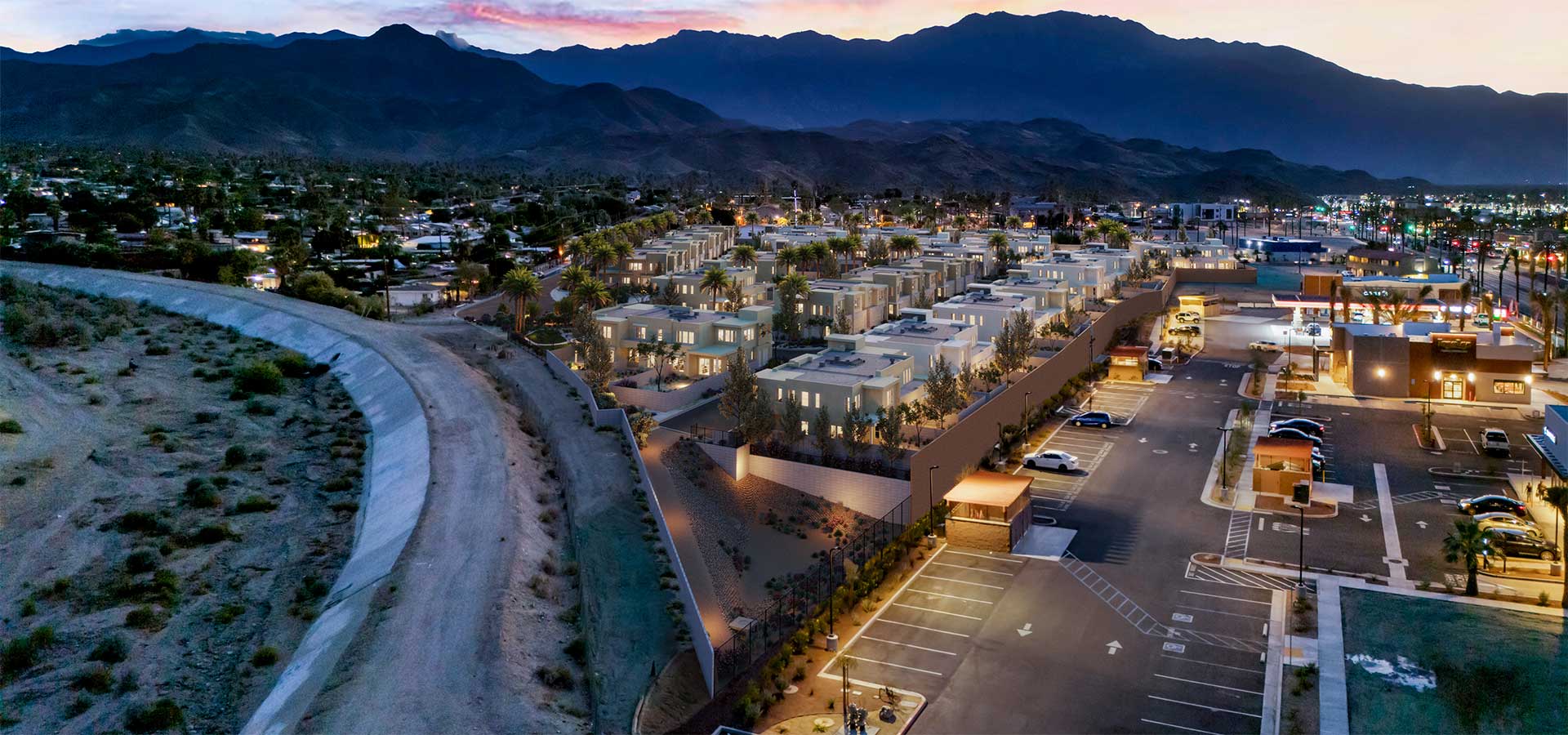 artist rendering of aerial view of Foothill Cove new home community.